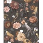 Papel pintado flores y aves negro - AVILORA 03 | MURAKE - 836787