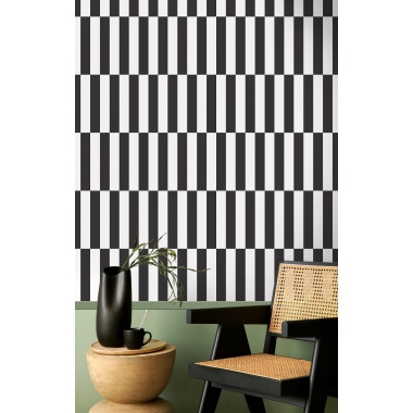 Papel pintado rectángulos negro y blanco - RITELIA 02 | MURAKE - 836789