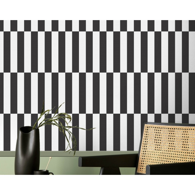 Papel pintado rectángulos negro y blanco - RITELIA 02 | MURAKE - 836789