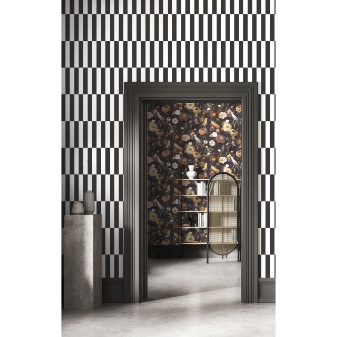 Papel pintado rectángulos negro y blanco - RITELIA 02 | MURAKE - 836789