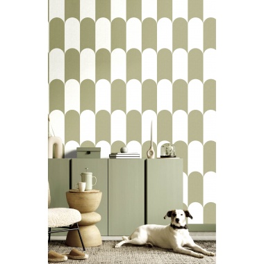 Papel pintado arcos bicolor verde - ARQUENA 01 | MURAKE - 836791