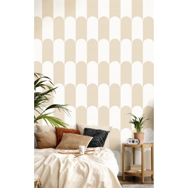 Papel pintado arcos bicolor beige - ARQUENA 03 | MURAKE - 836793