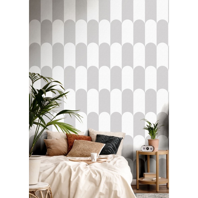 Papel pintado arcos bicolor gris - ARQUENA 02 | MURAKE - 836792