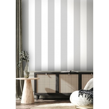 Papel pintado rayas anchas gris - RAYNARA 01 | MURAKE - 836795