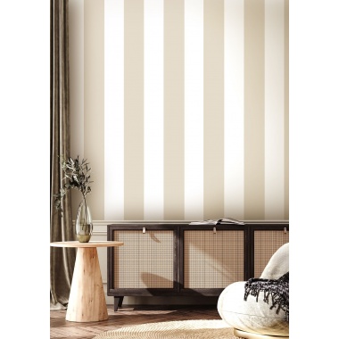 Papel pintado rayas anchas beige - RAYNARA 02 | MURAKE - 836796