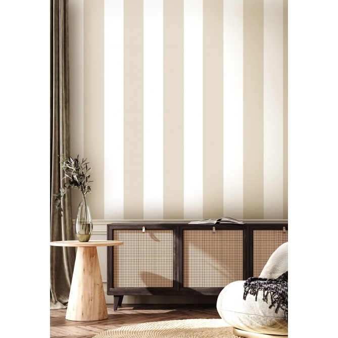 Papel pintado rayas anchas beige - RAYNARA 02 | MURAKE - 836796