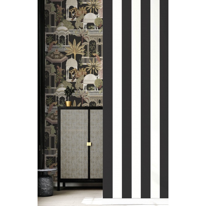 Papel pintado rayas anchas negro - RAYNARA 03 | MURAKE - 836797