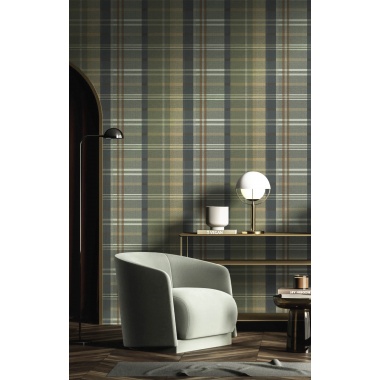 Papel pintado cuadros escoceses verde - CALDREN 01 | MURAKE - 836798