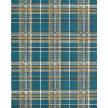 Papel pintado tartán de cuadros azul pavo real - TARENA 03 | MURAKE - 836805