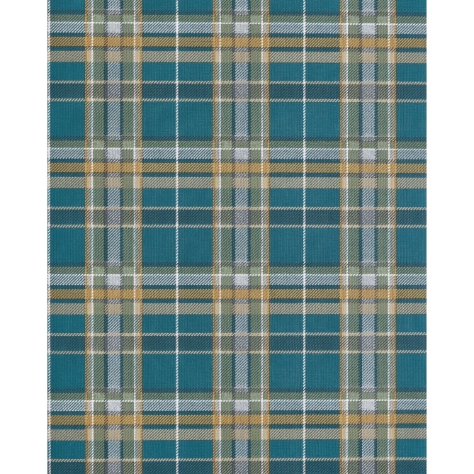 Papel pintado tartán de cuadros azul pavo real - TARENA 03 | MURAKE - 836805