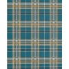 Papel pintado tartán de cuadros azul pavo real - TARENA 03 | MURAKE - 836805
