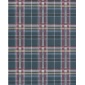 Papel pintado tartán de cuadros azul pato - TARENA 04 | MURAKE - 836806