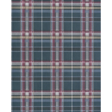 Papel pintado tartán de cuadros azul pato - TARENA 04 | MURAKE - 836806
