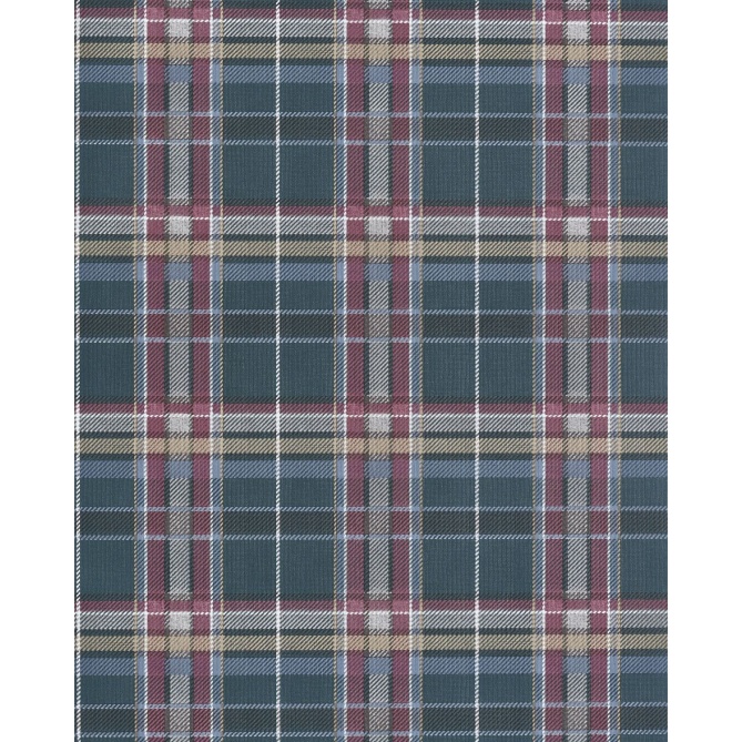 Papel pintado tartán de cuadros azul pato - TARENA 04 | MURAKE - 836806