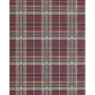 Papel pintado tartán de cuadros burdeos - TARENA 05 | MURAKE - 836807