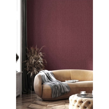 Papel pintado liso efecto lino burdeos - LINAREL 09 | MURAKE - 836817