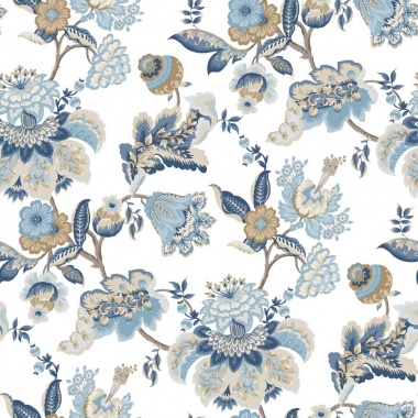 Papel pintado flores de cachemir azul - AMARIEL 04 | MURAKE - 836823