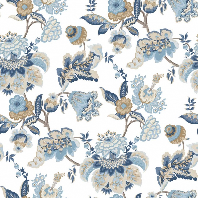 Papel pintado flores de cachemir azul - AMARIEL 04 | MURAKE - 836823