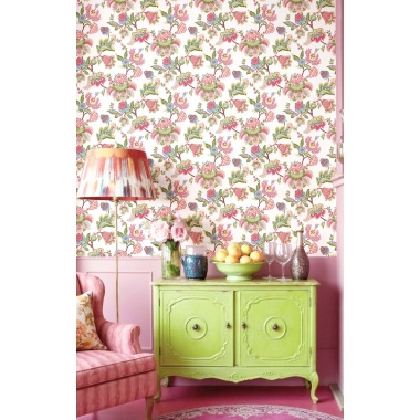 Papel pintado flores de cachemir rosa - AMARIEL 02 | MURAKE - 836821