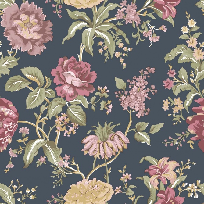Papel pintado ramos florales azul - ROSALVEN 04 | MURAKE - 836827