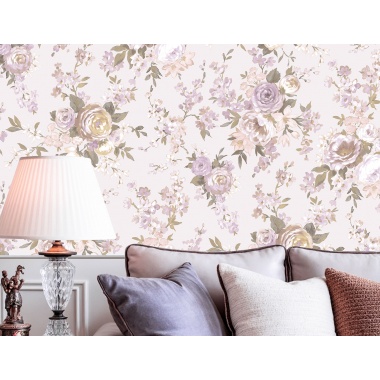 Papel pintado rosas de jardín rosa - ROVENA 01 | MURAKE - 836828