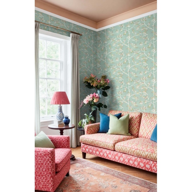 Papel pintado ramas delicadas verde - RAMELIA 02 | MURAKE - 836836