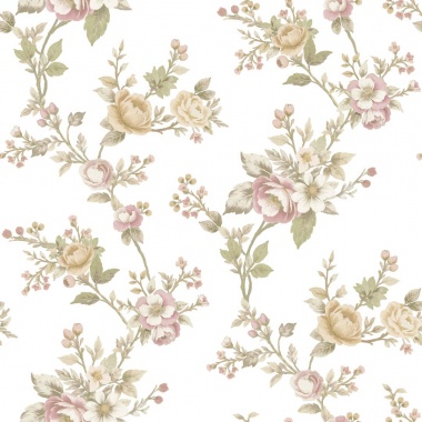Papel pintado pequeños ramos beige - FLORENA 01 | MURAKE - 836838
