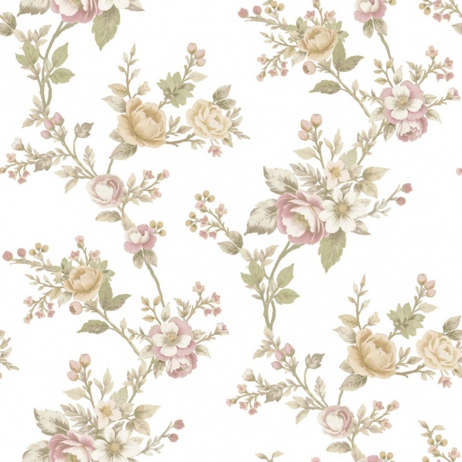 Papel pintado pequeños ramos beige - FLORENA 01 | MURAKE - 836838