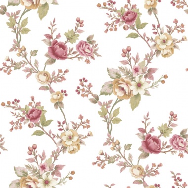 Papel pintado pequeños ramos rosa - FLORENA 02 | MURAKE - 836839