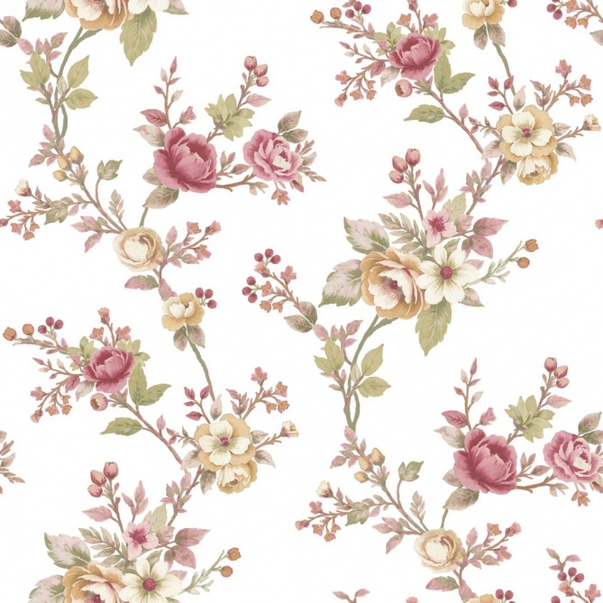 Papel pintado pequeños ramos rosa - FLORENA 02 | MURAKE - 836839