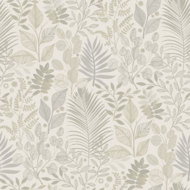 Papel pintado hojas y helechos beige - ELUNIA 01 | MURAKE - 203211