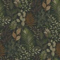 Papel pintado hojas y helechos negro y verde - ELUNIA 04 | MURAKE - 203214