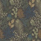 Papel pintado hojas y helechos antracita - ELUNIA 05 | MURAKE - 203215