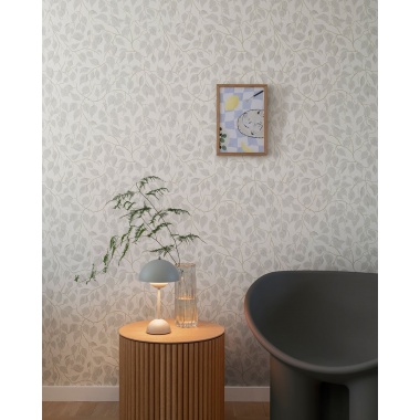 Papel pintado hojas de abedul gris y blanco - BIRVENA 01 | MURAKE - 203216