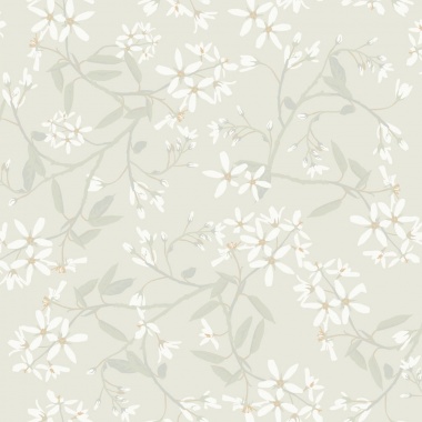 Papel pintado ramas florales gris claro - FLORIEL 01 | MURAKE - 203220
