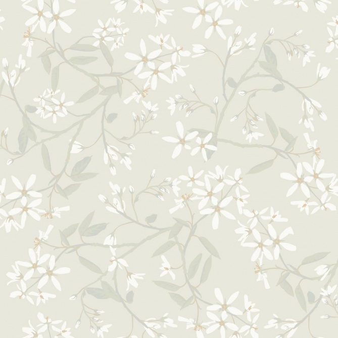 Papel pintado ramas florales gris claro - FLORIEL 01 | MURAKE - 203220