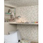Papel pintado ramas florales rosa y blanco roto - FLORIEL 02 | MURAKE - 203221