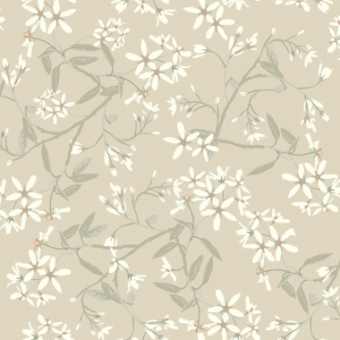 Papel pintado ramas florales greige - FLORIEL 03 | MURAKE - 203222