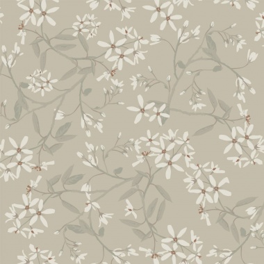 Papel pintado ramas florales gris cálido - FLORIEL 04 | MURAKE - 203223