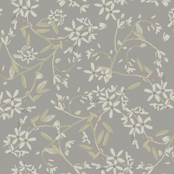 Papel pintado ramas florales gris violáceo - FLORIEL 05 | MURAKE - 203224