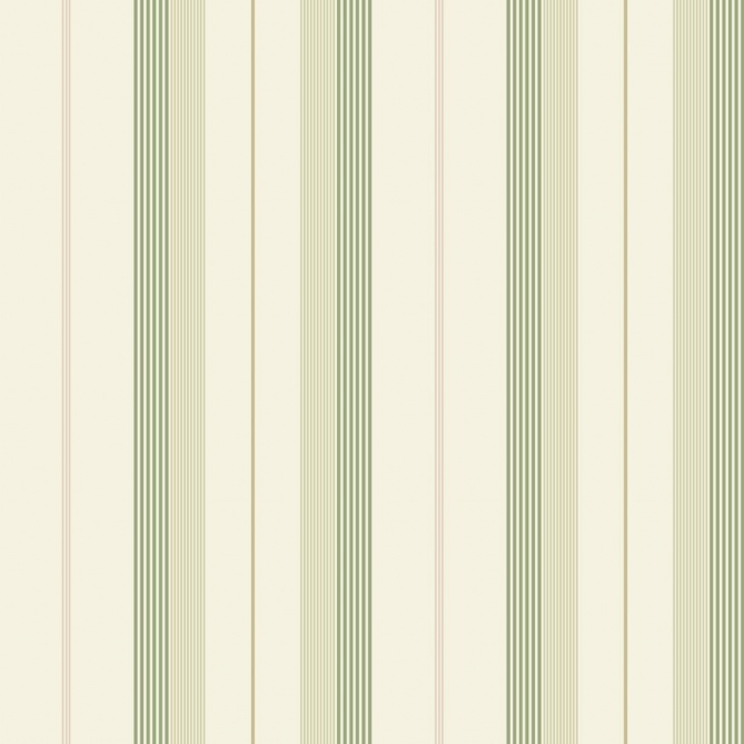 Papel pintado rayas clásicas verde claro y rosa - RAVENA 01 | MURAKE - 203227