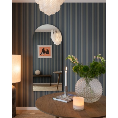Papel pintado rayas clásicas azul oscuro - RAVENA 04 | MURAKE - 203230