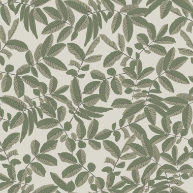 Papel pintado hojas verde grisáceo - FOLVIA 02 | MURAKE - 203234