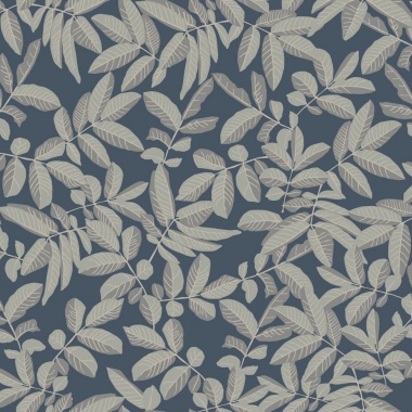 Papel pintado hojas azul oscuro - FOLVIA 04 | MURAKE - 203236