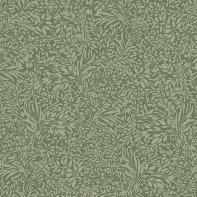 Papel pintado pequeñas hojas verde - SILVENA 03 | MURAKE - 203239