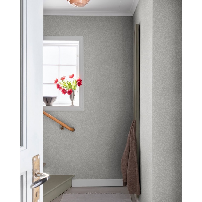 Papel pintado pequeñas hojas gris claro - SILVENA 04 | MURAKE - 203240