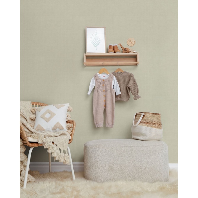 Papel pintado liso efecto textil beige cálido - JUTARIA 02 | MURAKE - 203246