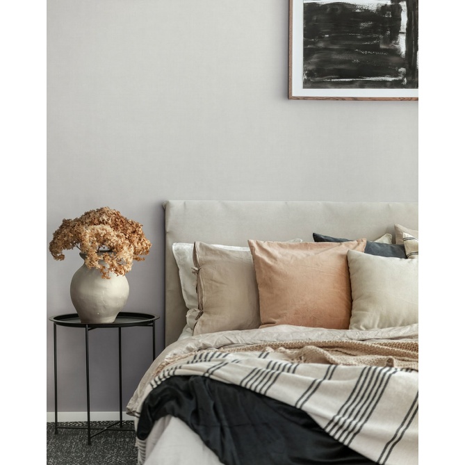 Papel pintado liso efecto textil gris claro - JUTARIA 03 | MURAKE - 203247