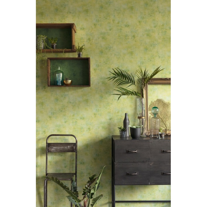 Papel pintado efecto textil verde azulado - TRAMIA 20 | MURAKE - 880422