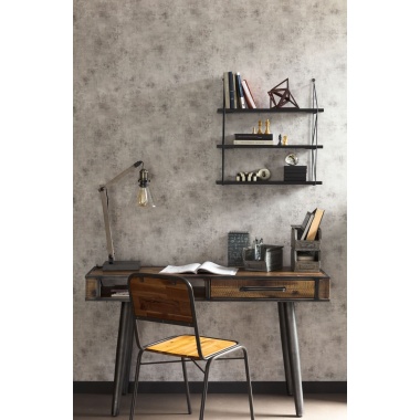 Papel pintado efecto textil gris cemento oscuro - TRAMIA 24 | MURAKE - 880426